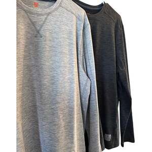 NWOT Set of 2 Men's Rugged Elements Light & Dark Gray Thermal Fleece Top sz M
